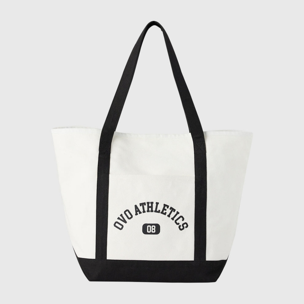 OVO White and Black Canvas Tote Bag In VGUC